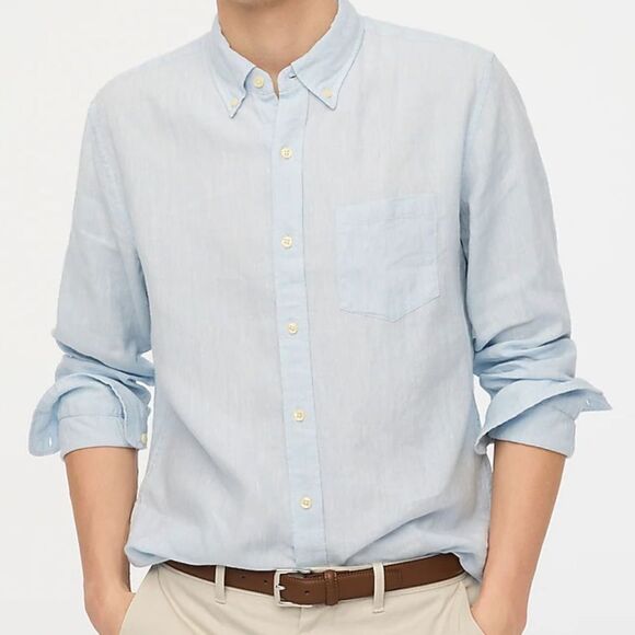 J. Crew Factory Classic linen-blend shirt - Picture 1 of 7